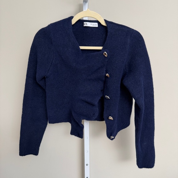 Zara Sweaters - Zara Navy Blue Cardigan Sweater size S